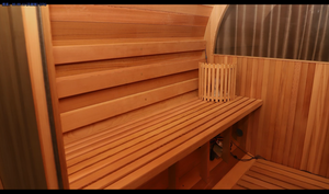 Sauna à vapeur traditionnel sur mesure au design moderne en cèdre rouge massif pour l'extérieur, pièce carrée pour 4 personnes, <span class=keywords><strong>Harvia</strong></span> <span class=keywords><strong>8KW</strong></span>, fenêtres en traversin - Product Image 6