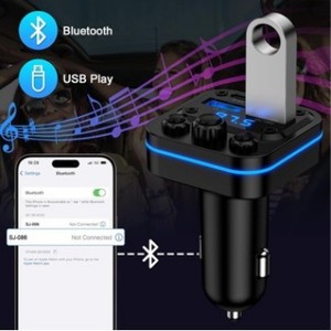 Cargador de Coche con Reproductor MP3 Bluetooth, Adaptador de Encendedor de Cigarrillos con Carga Rápida PD de 20 W, Radio FM y Pantalla - Product Image 2