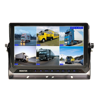 Monitor de entrenador de Vista dividida de 10 pulgadas y 6 con DVR incorporado, compatible con cámara de respaldo híbrida 720P, 1080P AHD CVBS