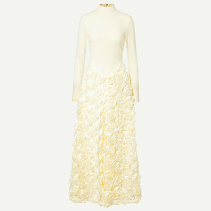 Abito Lungo Elegante con Scollo a O, Maniche Lunghe, Diamanti e Fiori 3D, Sexy per Donne, Ideale per Ristoranti, Appuntamenti, Serate e Cerimonie - Product Image 4