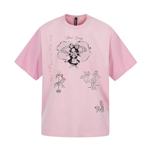 Camiseta de Hombre con Estampado de Personajes Hip Hop <span class=keywords><strong>Kuso</strong></span>, Transpirable, de Corte Holgado, Manga Corta, Cuello Redondo, Algodón Puro, Informal, para Verano - Product Image 5