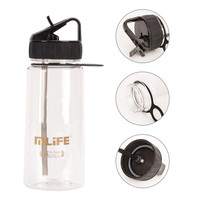 Bouteille d'eau en plastique Tritan 1,25 L avec logo personnalisé, sans BPA, pour enfants, durable, compatible 500 ml