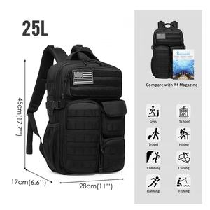 <b>Tactical</b> <b>Backpack</b> Waterproof <b>Backpack</b> with Multiple Pockets and <b>Tactical</b> Gear for the Outdoors Black 25L - Product Image 2