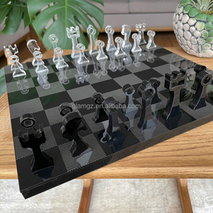 Cờ Đam Acrylic Bộ Cờ Vua Bằng Thủy Tinh Với Bàn Cờ Lucite Bộ Trò Chơi X <span class=keywords><strong>O</strong></span> Trò Chơi Giáng Sinh Bằng Acrylic Tic Tac Toe - Product Image 2