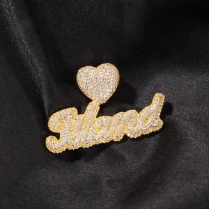 Collar con Colgante de Letra Personalizado con Aro de Corazón Nuevo de 2022, Collar con Colgante de Letra con Diamantes al por Mayor, Collares con Nombre Personalizado para Hombre y Mujer - Product Image 4