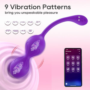 Balle de Kegel pour exercices vaginaux féminins, balle de massage en silicone, 9 fréquences de vibration, contrôle par application, design amovible, resserrement vaginal - Product Image 2