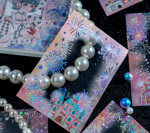 Paquete de 10 Pegatinas de Papel al por Mayor, Serie de Fuegos Artificiales Brillantes, Pegatinas Plateadas 3D para Planificador - Product Image 4