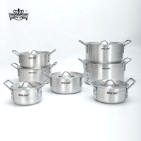 Ensemble de Casseroles et Faitouts en Aluminium 14 Pièces à Fond Plat, Vente Chaude, Ustensiles de Cuisine avec Couvercles pour la Cuisson