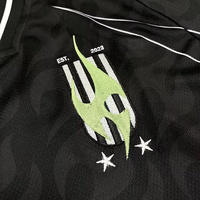 Kaus sepak bola kualitas tinggi OEM desain cetak 3D silikon kustom Logo bordir pakaian jalan Retro Jersey sepak bola