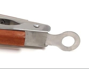 Pinzas para barbacoa de acero inoxidable con mango de madera Parrilla Cocina Bloqueo Herramientas para alimentos Accesorios - Product Image 4