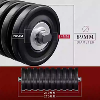 Rouleau tampon anti-choc et anti-poussière en acier au carbone de 89 mm pour convoyeur à bande (ISO)