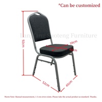 Chaise de banquet empilable de haute qualité au design moderne, avec structure en métal et pieds en fer, revêtement en tissu, pour usage commercial et hôtelier