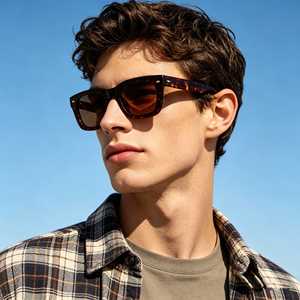 Gafas <span class=keywords><strong>de</strong></span> Sol Cuadradas <span class=keywords><strong>de</strong></span> Alta Calidad <span class=keywords><strong>para</strong></span> <span class=keywords><strong>Hombre</strong></span>, <span class=keywords><strong>de</strong></span> Lujo, con <span class=keywords><strong>Lentes</strong></span> Marrones y Patillas <span class=keywords><strong>de</strong></span> Acetato Premium - Product Image 2