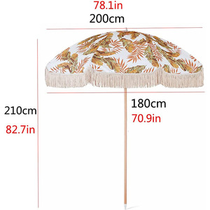 Venta al por mayor de sombrillas coloridas de moda jardín poste de aluminio con rotación sombrilla de playa con borlas - Product Image 6