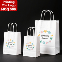 Sac en papier cartonné blanc de qualité supérieure, logo personnalisé imprimé, bord doré, sac de shopping, taille personnalisée pour la vente au détail de bijoux et de montres