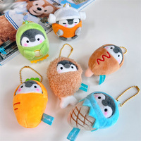 Peluche personnalisée OEM Hamster Pingouin Anime Porte-clés, super douce, rembourrage en coton PP, jouet réconfortant pour enfants, peluches brodées 4u