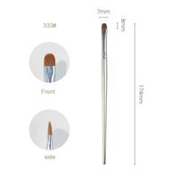 Pinceau correcteur individuel en poils synthétiques avec manche en bois et tube en cuivre, outil de maquillage pour les yeux, vente en gros, marque privée, logo personnalisé