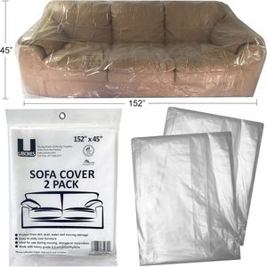 Funda para sofá, paquete de 2, 152 x 45 pulgadas, impermeable, protector de muebles para mudanzas y almacenamiento - Product Image 1