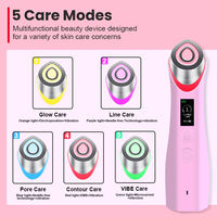 Appareil de beauté galvanique 7 couleurs, soin de la peau, raffermissement du visage et du cou, vibration haute fréquence, micro-courant, lifting du visage, masseur pour les yeux