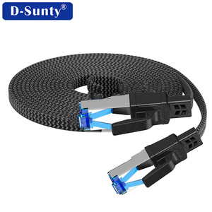 สายอีเธอร์เน็ต Cat8 ชุบทอง RJ45 30awg ทองแดงแท้ สายแบน Cat 8 SSTP SFTP ROHS 8P8C สายแพทช์คอร์ด สายเน็ตเวิร์คแบบบาง - Product Image 3