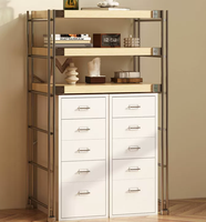 Armoire de rangement moderne en acier à tiroirs multiples, chariot métallique mobile, éco-responsable, autoportante pour salon et chambre