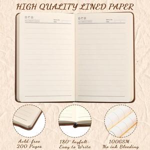 Custom A5 Leather Hardcover Journal Thank You Daily Notebook with Lined Pages-<b>Gift</b> - Product Image 4