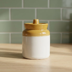 Ceramic Glazed <b>Pickle</b> <b>Jar</b> Two Tone Food Storage Container Microwave Safe Kitchen Canister - Product Image 6