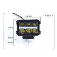 Phare LED de travail tout-terrain à lentille jaune pour semi-remorque et camion, éclairage auxiliaire de conduite