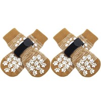 Chaussettes-bottes imperméables antidérapantes rayées de style militaire pour chiens de petite/moyenne taille - Protections de pattes d'extérieur toutes saisons - Vente en gros