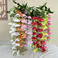 Décoration florale artificielle de jardin Monet : Lanterne de lotus et carillon éolien pour photographie de mariage et aménagement paysager extérieur