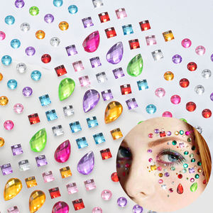 3D colorido cuadrado lágrimas Rhinestone cuerpo cara pegatinas joya DIY tatuaje pegatinas Rhinestone cara joyas tatuaje temporal - Product Image 1