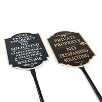 Panneaux de jardin décoratifs en aluminium noir doré résistants à la rouille, sans sollicitation, avec logo personnalisé, résistants aux intempéries, avec piquet