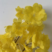B-257 vente chaude décorations de Thanksgiving fleurs de cerisier branche d'arbre pétale à trois couches fleurs de cerisier artificielles dodues jaune