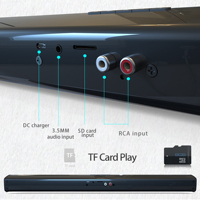 BS-28B, Soundbar untuk TV dengan FM, Speaker Nirkabel Soundbar Sistem Suara Surround Home Theater Koneksi Kartu TF/Aux/RCA