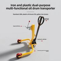 Nouveau chariot multifonctionnel pour fûts d'huile, chariot hydraulique en fer et plastique à double usage pour entrepôt