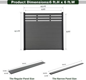 Valla <span class=keywords><strong>de</strong></span> privacidad <span class=keywords><strong>de</strong></span> 6 pies con 1 poste para exteriores, pantalla <span class=keywords><strong>de</strong></span> barrera decorativa para jardín, patio, césped - Product Image 3