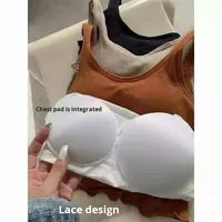 Top Corto Deportivo para Mujer, Estilo Vintage, Transpirable, Ecológico, Sin Costuras, Colorido, con Patrón Sólido, Novedad 2026