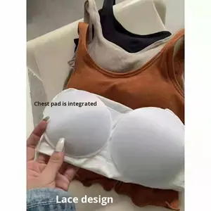 Nuovo Top Corto Vintage di Alta Qualità 2026, Traspirante ed Ecologico, Senza Cuciture, Colorato, Intimo Femminile con Motivo Uniforme - Product Image 2