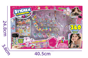 Kit de Création de Bijoux DIY Amusant avec Autocollants - 360 Autocollants et Perles pour Enfants - Créez 6 Bracelets et 2 Colliers avec Rouleaux Surprise - Product Image 5
