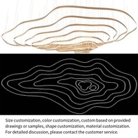 Lustre en aluminium à LED de conception unique inspiré des montagnes, style nordique moderne, projet personnalisé, indice de protection IP65, dimmable, Ra90, angle de faisceau de 360°
