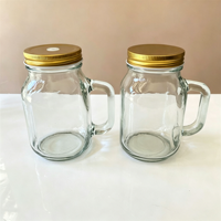 Bocaux de conservation en verre en gros avec couvercle métallique doré, forme carrée, hermétiques, pour la cuisine, le stockage de boissons et d'aliments, et la décoration de fêtes