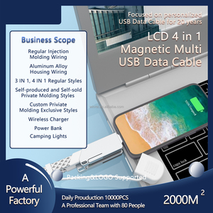 Sạc nhanh đa năng hợp kim kẽm PD 240W, 4 trong 1, cáp mini móc khóa từ tính USB - Product Image 6