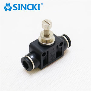 Регулятор расхода воздуха серии LSA, черный, пневматический, для шлангов, с быстроразъемным соединением, фитинг для воздуха - Product Image 3