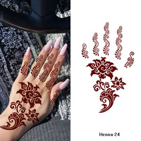 Autocollants de tatouage temporaire au henné marron personnalisés, motif dentelle, faux tatouages mystérieux, sexy, mandala, fleur, autocollant au henné imperméable