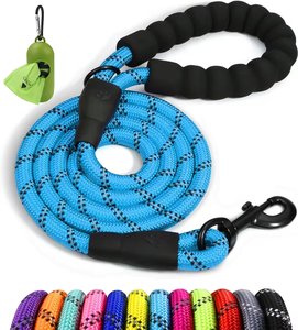 Durable Classic Stylish Reflective Braided Nylon Lace Padded <b>Pet</b> <b>Leash</b> Multiple Colors Comfortable Foam Handle Safe Convenient - Product Image 6
