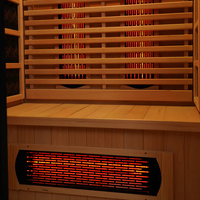 Sauna de Infrarrojos con Interior de Madera de Hemlock Canadiense y Exterior de Aluminio