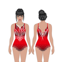 Justaucorps de gymnastique sublimés pour femmes-Tissu métallique en strass spandex coloré au toucher Design personnalisé pour scène de danse