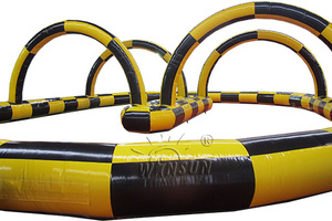 <span class=keywords><strong>Trampoline</strong></span> de jeux de piste d'air de balle de Zorb gonflable personnalisé d'usine de WINSUN grand vélo commercial de pédale - Product Image 6