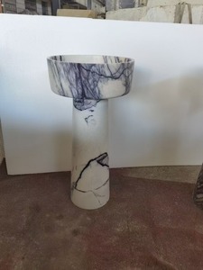 <span class=keywords><strong>Colonne</strong></span> en marbre vert indien autoportante au design moderne pour <span class=keywords><strong>salle</strong></span> <span class=keywords><strong>de</strong></span> <span class=keywords><strong>bain</strong></span> d'hôtel avec vasque sur pied et égouttoir - Product Image 2