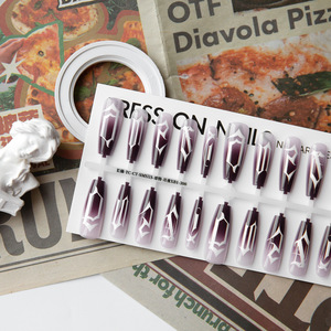 TSZS nouveau gothique Style sombre presse sur les <span class=keywords><strong>ongles</strong></span> 40 pièces/sac X/XS/M taille rouge foncé noir Long cercueil rétro <span class=keywords><strong>Halloween</strong></span> <span class=keywords><strong>faux</strong></span> <span class=keywords><strong>ongles</strong></span> en gros - Product Image 2